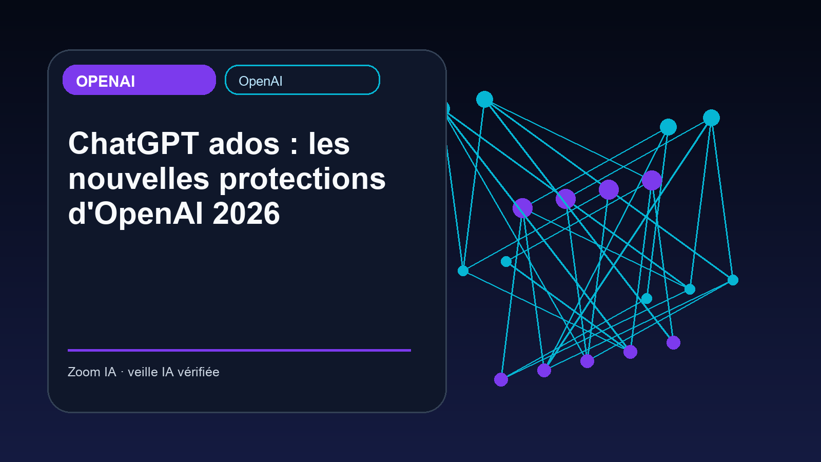 ChatGPT ados : les nouvelles protections d'OpenAI 2026 — visuel éditorial Zoom IA