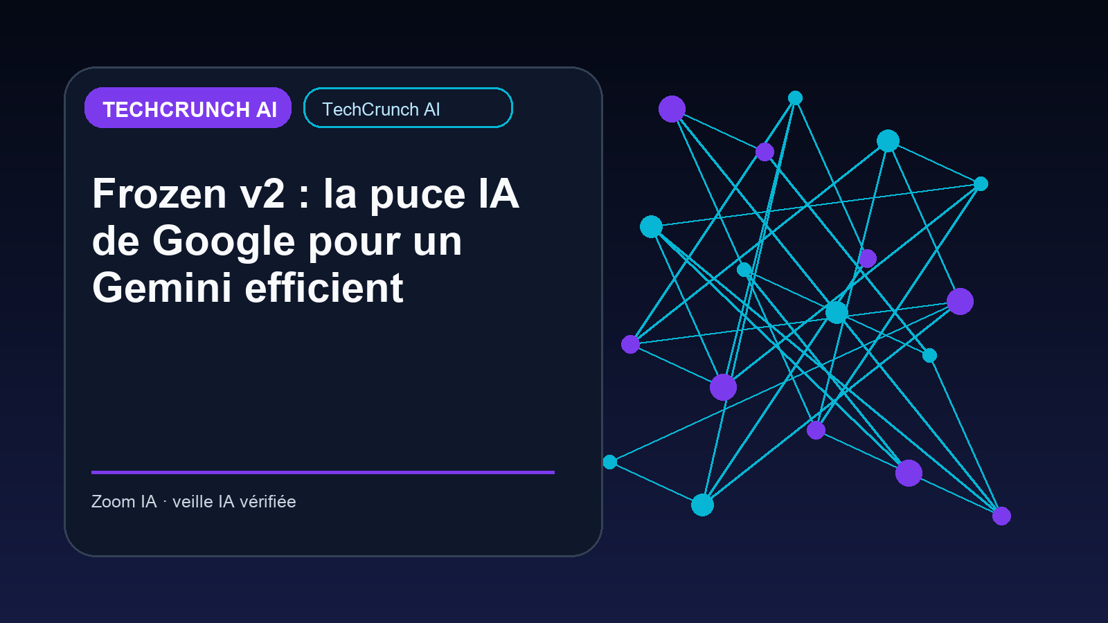 Frozen v2 : la puce IA de Google pour un Gemini efficient — visuel éditorial Zoom IA