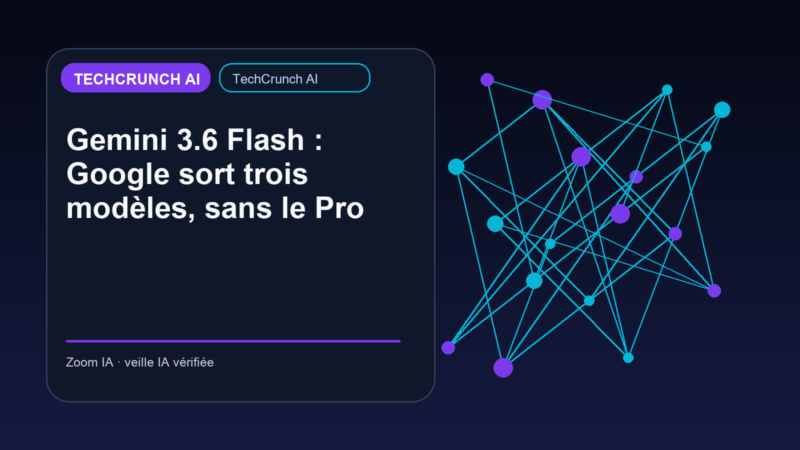 Gemini 3.6 Flash : Google sort trois modèles, sans le Pro — visuel éditorial Zoom IA