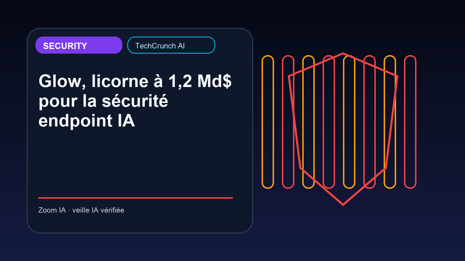 Glow, licorne à 1,2 Md$ pour la sécurité endpoint IA — visuel éditorial Zoom IA