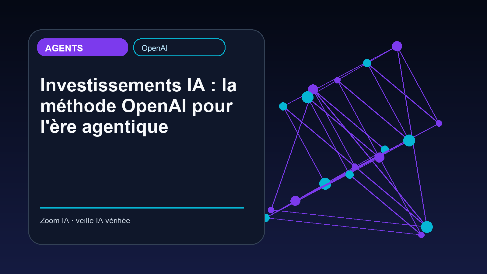 Investissements IA : la méthode OpenAI pour l'ère agentique — visuel éditorial Zoom IA