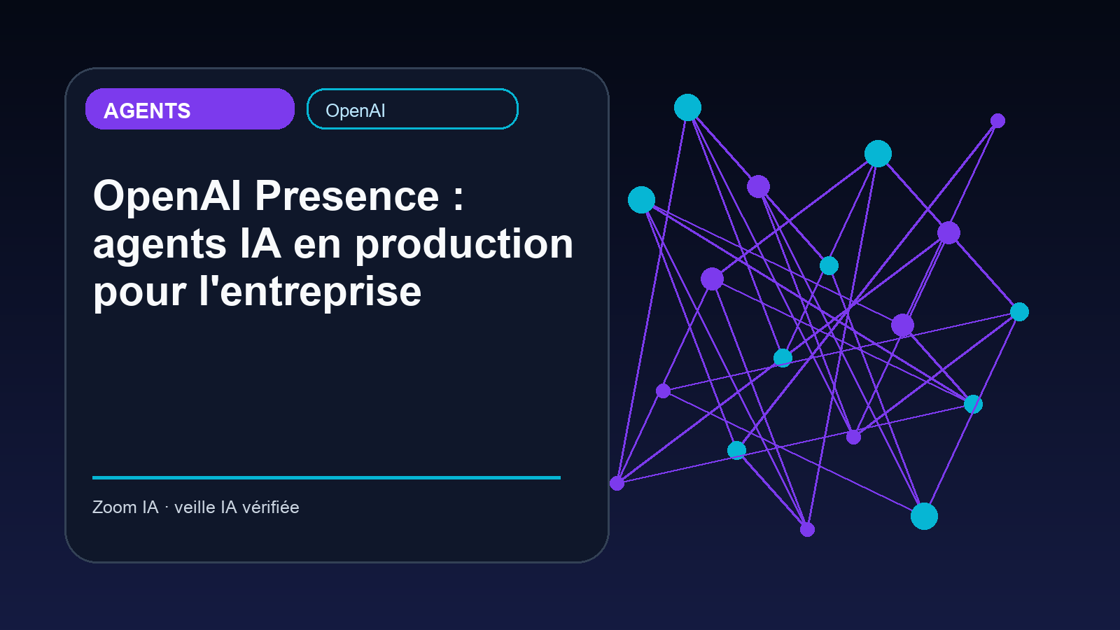 OpenAI Presence : agents IA en production pour l'entreprise — visuel éditorial Zoom IA