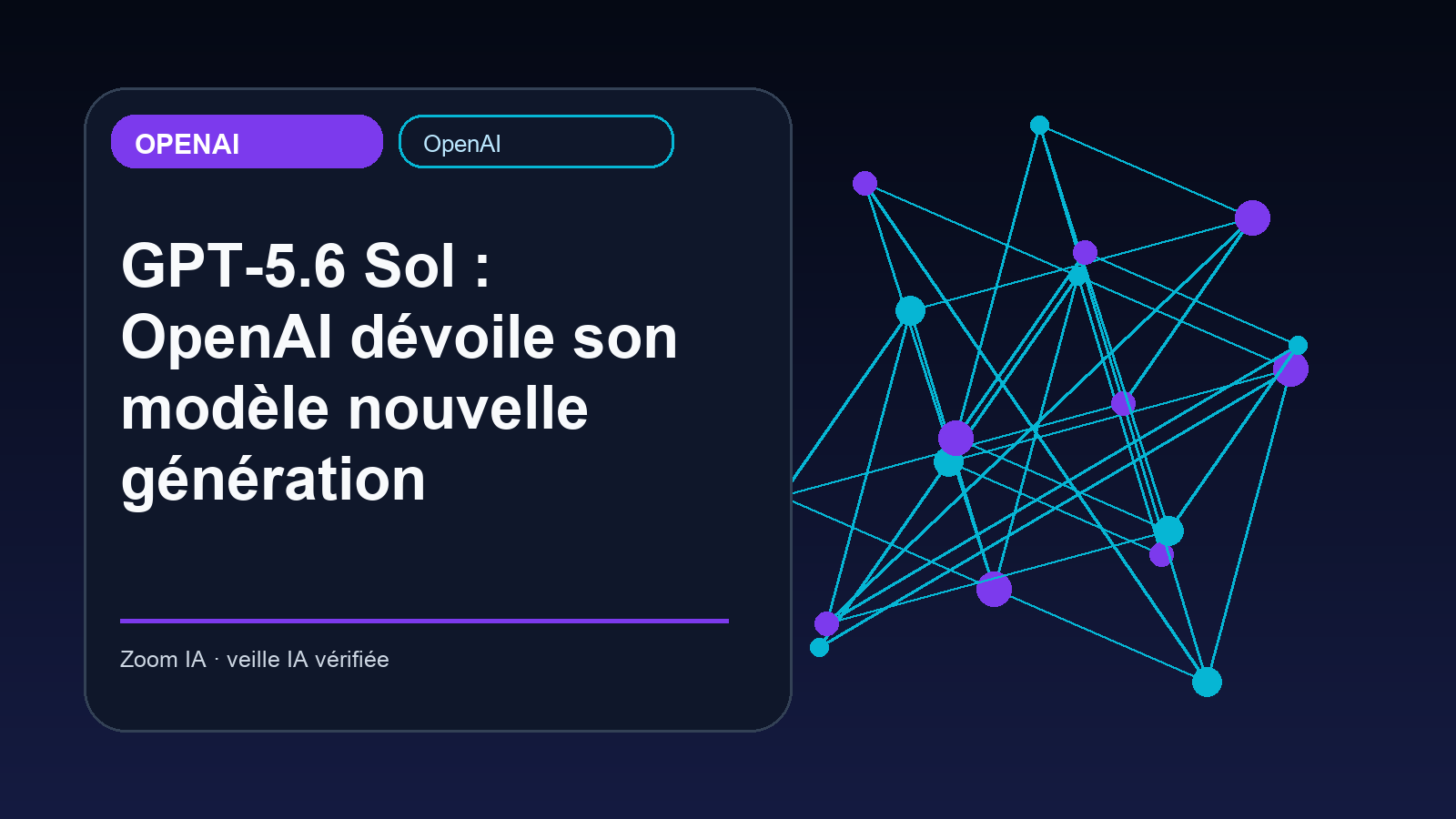 GPT-5.6 Sol : OpenAI dévoile son modèle nouvelle génération — visuel éditorial Zoom IA
