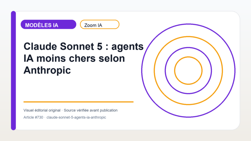 Claude Sonnet 5 : agents IA moins chers selon Anthropic — visuel éditorial Zoom IA